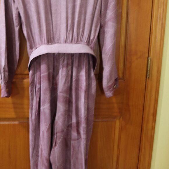 Menu Vintage 80s Tie Dye Purple Lavender Jumpsuit Belted Made in USA Size 10 - Picture 10 of 16
